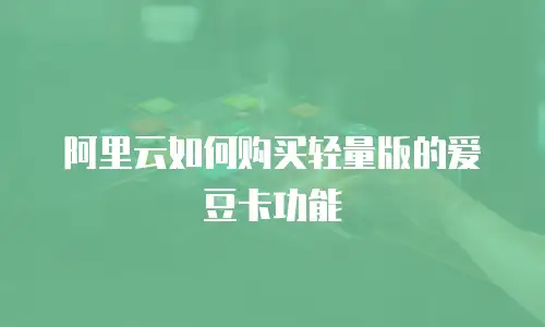 阿里云如何购买轻量版的爱豆卡功能