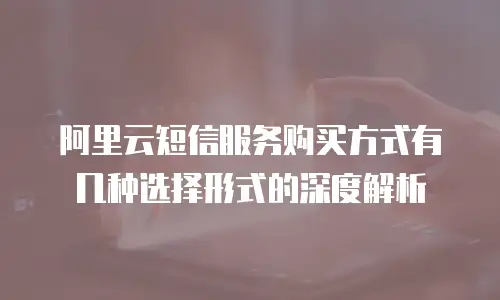 阿里云短信服务购买方式有几种选择形式的深度解析
