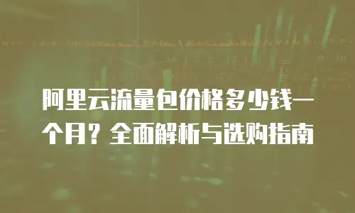 阿里云流量包价格多少钱一个月？全面解析与选购指南