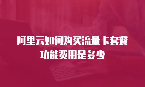阿里云如何购买流量卡套餐功能费用是多少