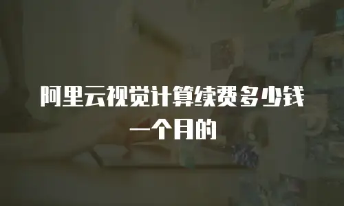 阿里云视觉计算续费多少钱一个月的