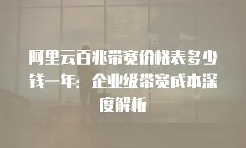阿里云百兆带宽价格表多少钱一年：企业级带宽成本深度解析