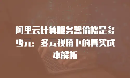 阿里云计算服务器价格是多少元：多云视角下的真实成本解析