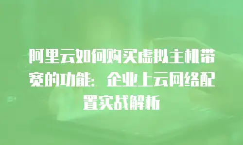 阿里云如何购买虚拟主机带宽的功能：企业上云网络配置实战解析