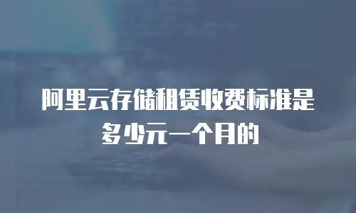 阿里云存储租赁收费标准是多少元一个月的