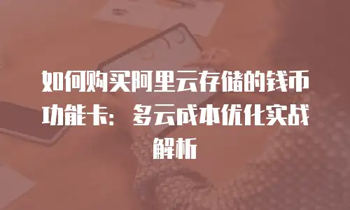 如何购买阿里云存储的钱币功能卡：多云成本优化实战解析
