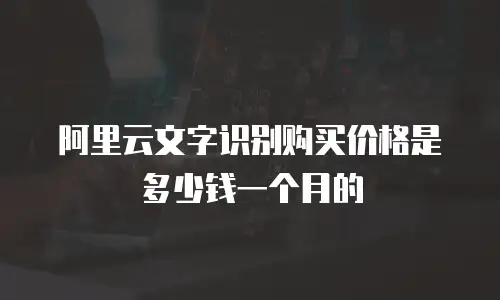 阿里云文字识别购买价格是多少钱一个月的