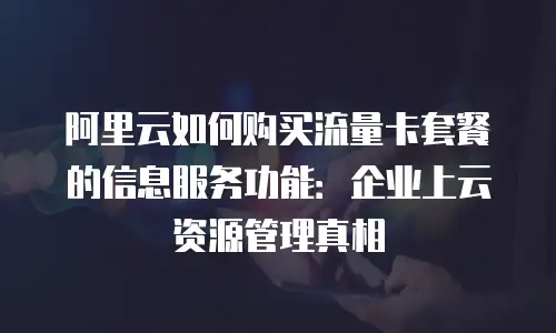 阿里云如何购买流量卡套餐的信息服务功能：企业上云资源管理真相