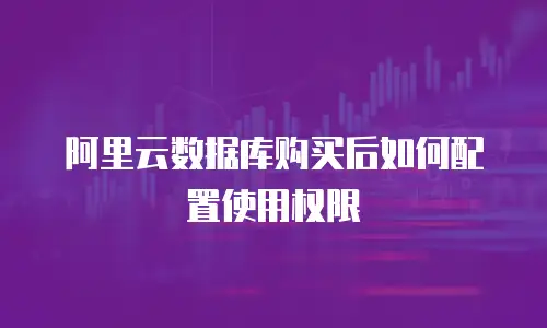 阿里云数据库购买后如何配置使用权限