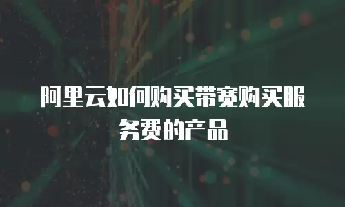 阿里云如何购买带宽购买服务费的产品