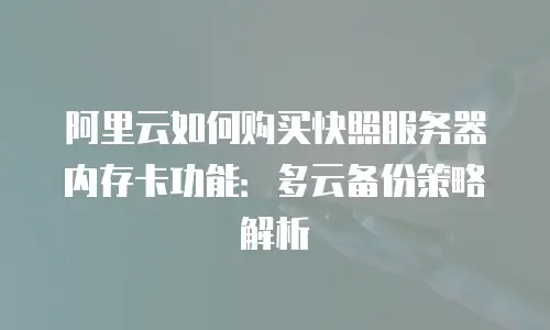 阿里云如何购买快照服务器内存卡功能：多云备份策略解析