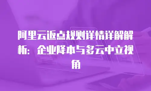 阿里云返点规则详情详解解析：企业降本与多云中立视角