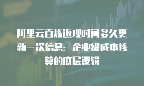 阿里云百炼返现时间多久更新一次信息：企业级成本核算的底层逻辑