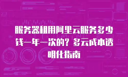 服务器租用阿里云服务多少钱一年一次的？多云成本透明化指南