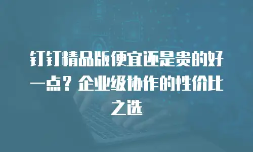 钉钉精品版便宜还是贵的好一点？企业级协作的性价比之选