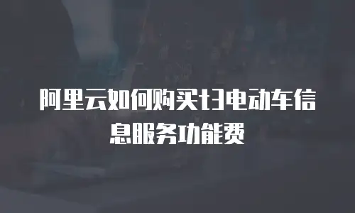 阿里云如何购买t3电动车信息服务功能费