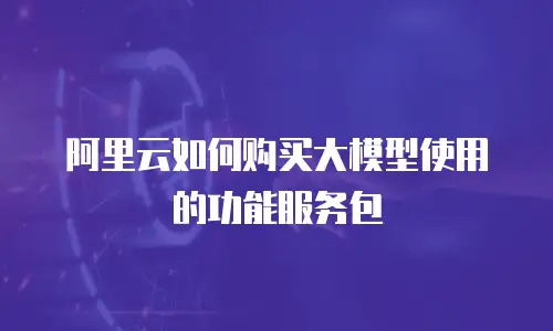 阿里云如何购买大模型使用的功能服务包