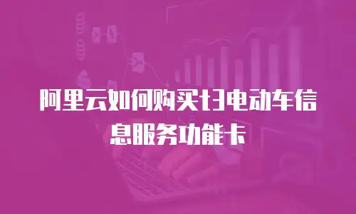 阿里云如何购买t3电动车信息服务功能卡
