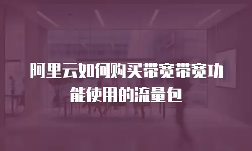 阿里云如何购买带宽带宽功能使用的流量包
