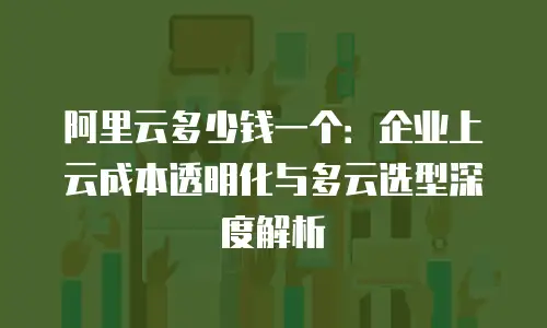 阿里云多少钱一个：企业上云成本透明化与多云选型深度解析