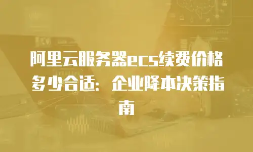 阿里云服务器ecs续费价格多少合适：企业降本决策指南