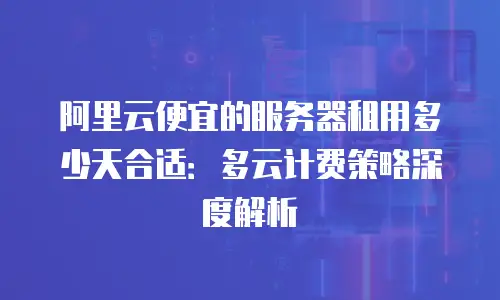 阿里云便宜的服务器租用多少天合适：多云计费策略深度解析