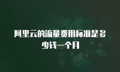 阿里云的流量费用标准是多少钱一个月