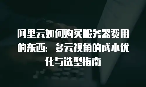 阿里云如何购买服务器费用的东西：多云视角的成本优化与选型指南