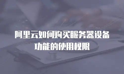 阿里云如何购买服务器设备功能的使用权限