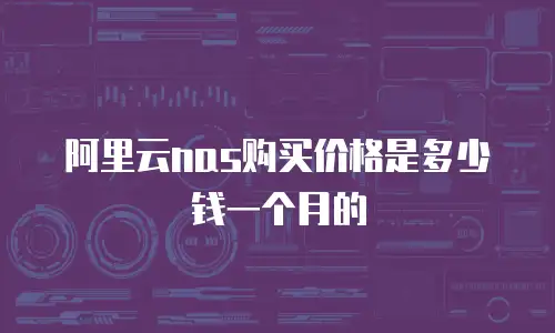 阿里云nas购买价格是多少钱一个月的