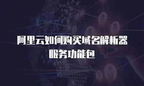 阿里云如何购买域名解析器服务功能包