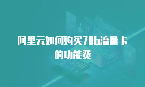 阿里云如何购买70b流量卡的功能费