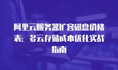 阿里云服务器扩容磁盘价格表：多云存储成本优化实战指南