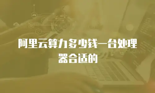 阿里云算力多少钱一台处理器合适的