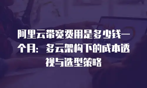 阿里云带宽费用是多少钱一个月：多云架构下的成本透视与选型策略