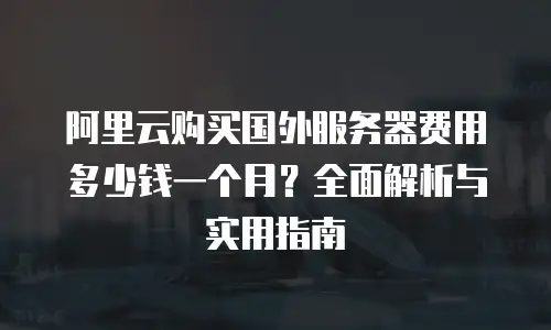 阿里云购买国外服务器费用多少钱一个月？全面解析与实用指南