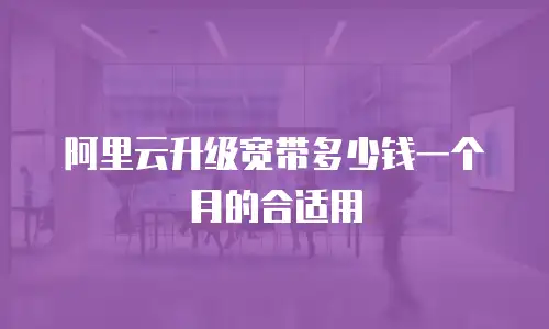阿里云升级宽带多少钱一个月的合适用