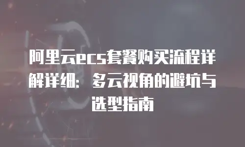 阿里云ecs套餐购买流程详解详细：多云视角的避坑与选型指南