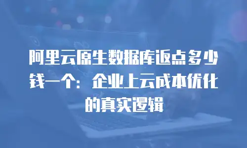 阿里云原生数据库返点多少钱一个：企业上云成本优化的真实逻辑