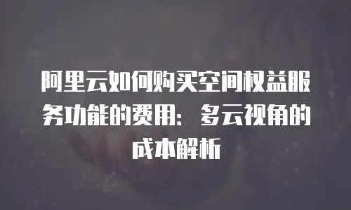 阿里云如何购买空间权益服务功能的费用：多云视角的成本解析