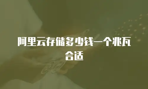 阿里云存储多少钱一个兆瓦合适