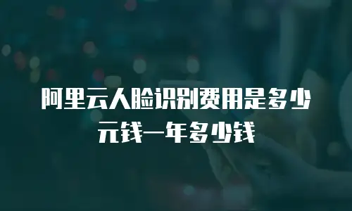 阿里云人脸识别费用是多少元钱一年多少钱