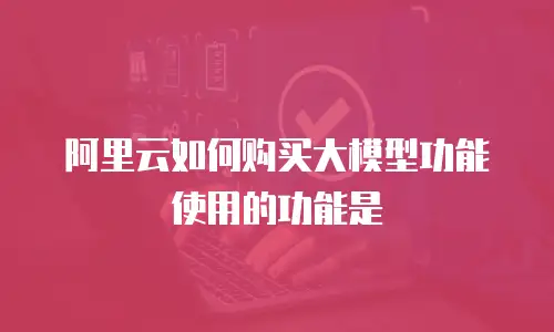 阿里云如何购买大模型功能使用的功能是