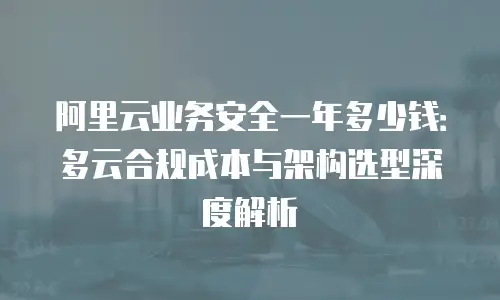 阿里云业务安全一年多少钱：多云合规成本与架构选型深度解析