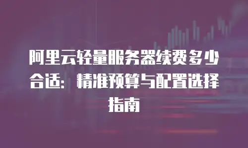 阿里云轻量服务器续费多少合适：精准预算与配置选择指南
