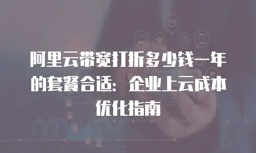 阿里云带宽打折多少钱一年的套餐合适：企业上云成本优化指南