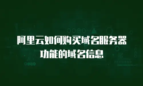 阿里云如何购买域名服务器功能的域名信息