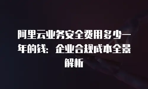 阿里云业务安全费用多少一年的钱：企业合规成本全景解析