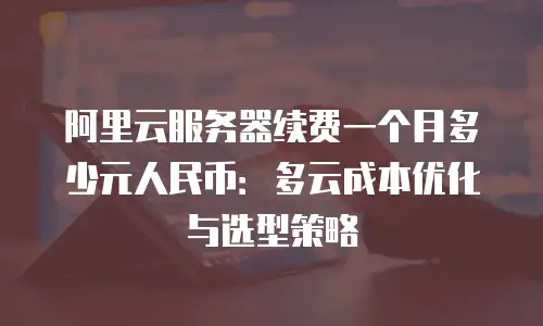 阿里云服务器续费一个月多少元人民币：多云成本优化与选型策略