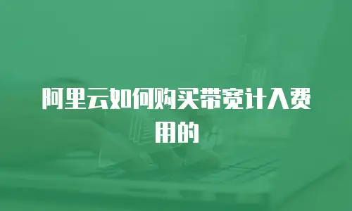 阿里云如何购买带宽计入费用的
